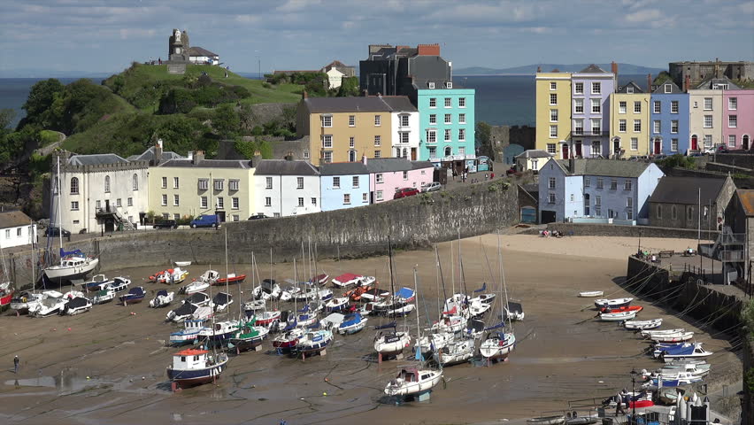 Boats In Tenby Harbour Pembrokeshire Wales Stock Footage Video 5561402 