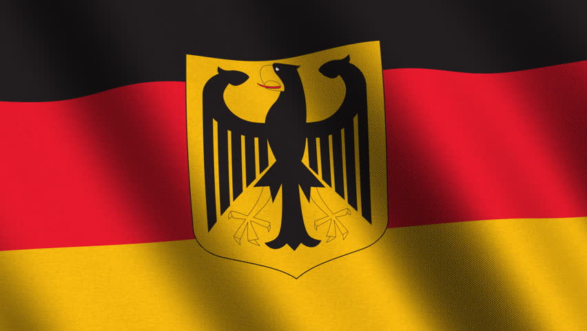 Flag Of Germany With Eagle Waving In The Wind - Highly Detailed Fabric ...