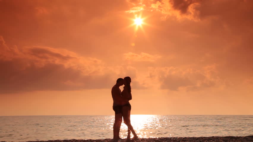 Teen Couple In Love On The Beach Stock Footage Vide