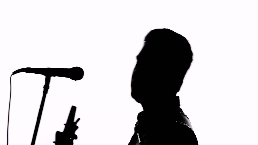 Rock Singer In Silhouette Performing Stock Footage Video 4400357 