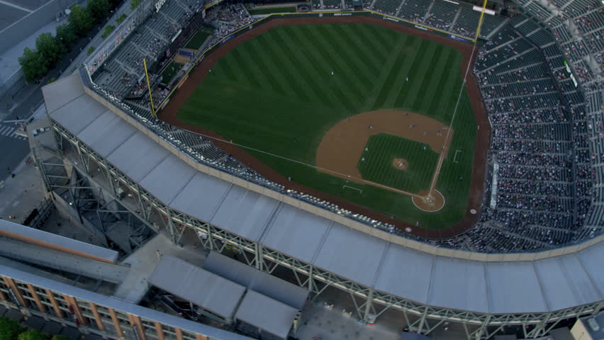 Seattle July Aerial Vertical View Safeco Field Baseball Stadium