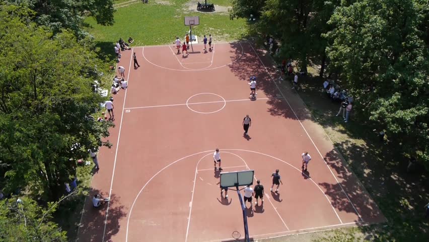 Basketball Court During The Day Stock Footage Video 45466 Shutterstock