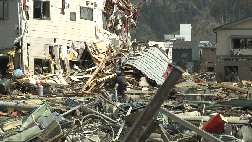 Damage To Building After Japan Tsunami Stock Footage Video 1750778 ...