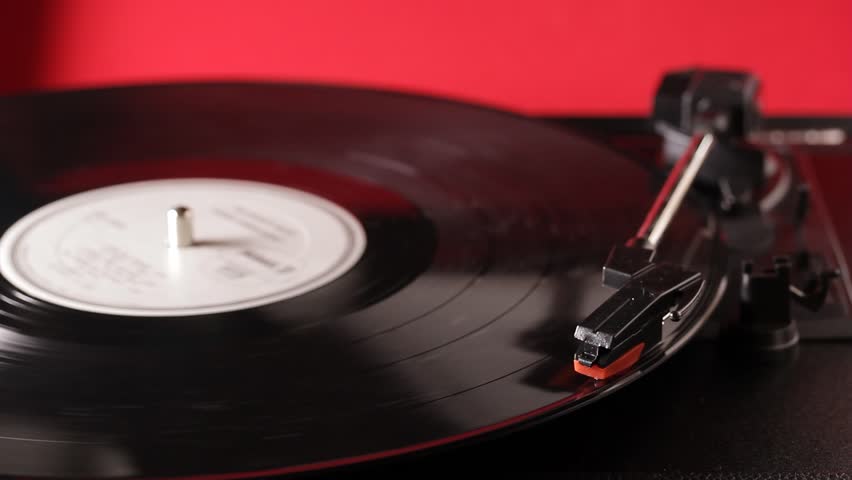 Vinyl Record On Turntable, Viewed From Above. Stock Footage Video ...