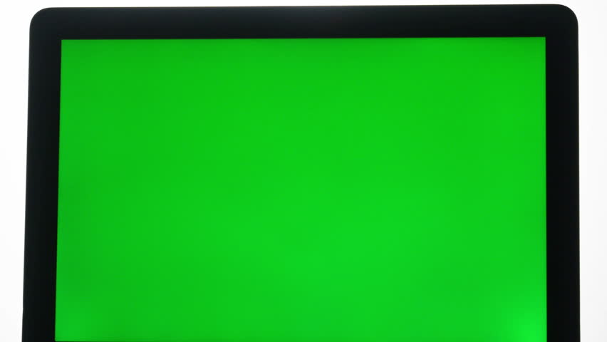 Laptop With Green Screen Isolated On Glowing White Stock Footage Video ...