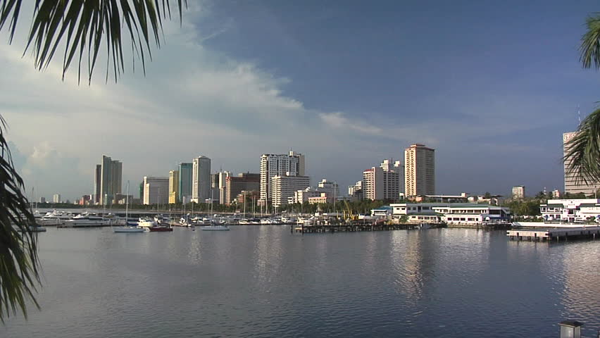 Aerial Shot Of Manila Bay Pasay City Philippines Area, With Buildings ...