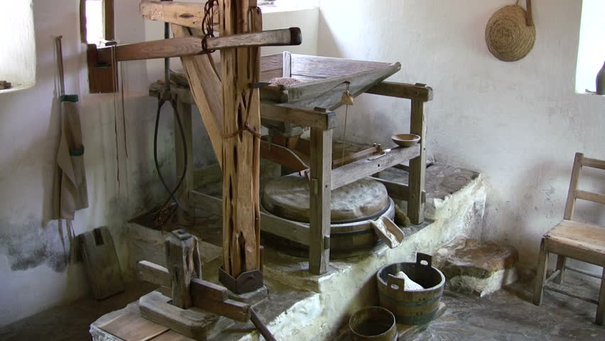 Video Of The Grist Mill Grinding Stones Of The Old Spanish At Mission ...