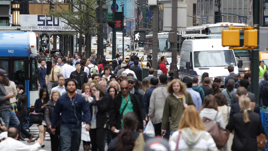 NEW YORK CITY, USA - MARCH 23, 2013 New York City Crowds In Rush Hour ...