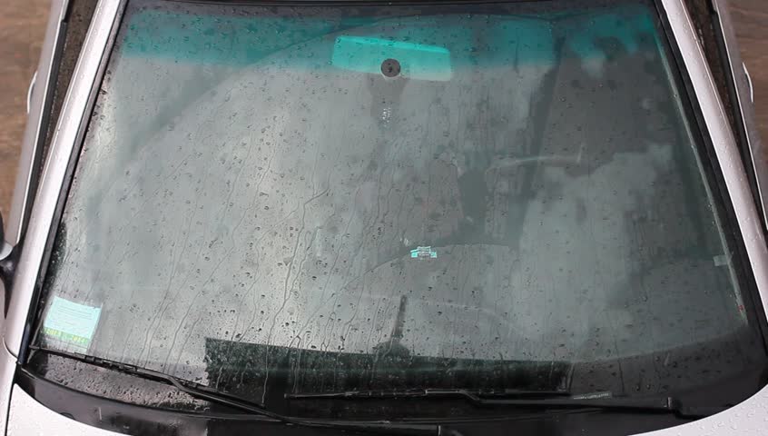 Rain Drops Running Down A Car Window Pane Stock Footage Video 4221451