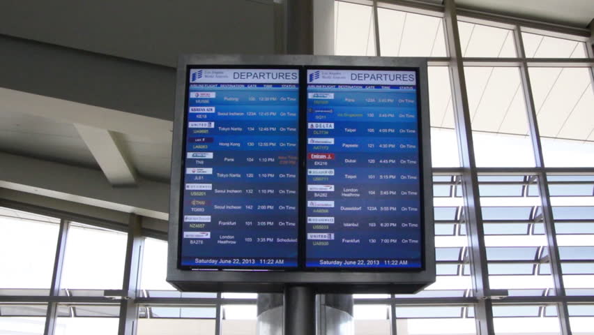 LAX Airport Flight Departure Screen Stock Footage Video 4225876 ...