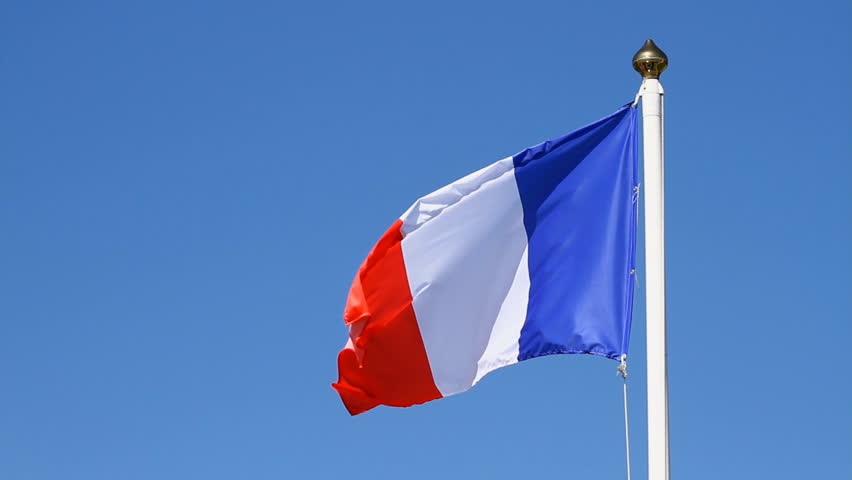 France Flag In Slow Motion On White Background Stock Footage Video ...