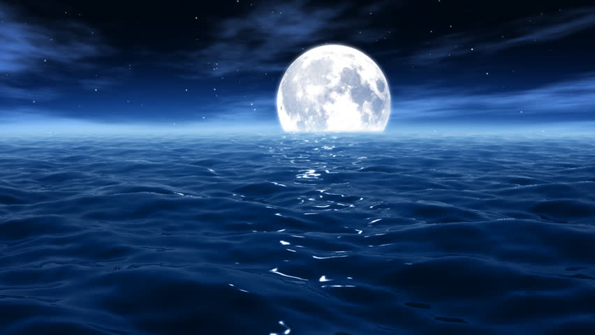 Moonlight At The Ocean;A Good Night Stock Footage Video 4505600 ...