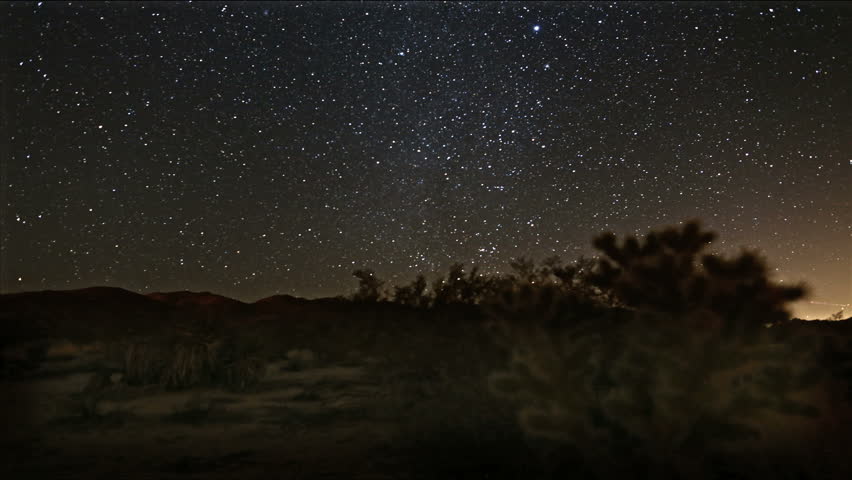 Amazing Stars In Night Sky Time Lapse Over Desert. Incredible Clarity ...