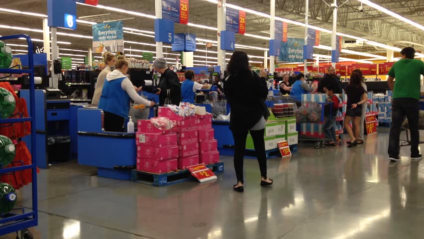 Shopping Inside Walmart Drumheller Alberta Canada