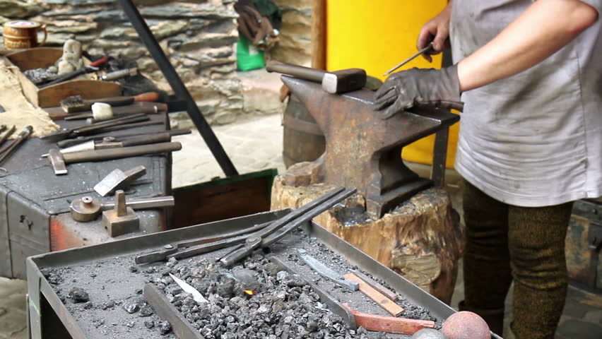 Blacksmith. Medieval Tradition Of Making Armor And Swords At The Forge ...