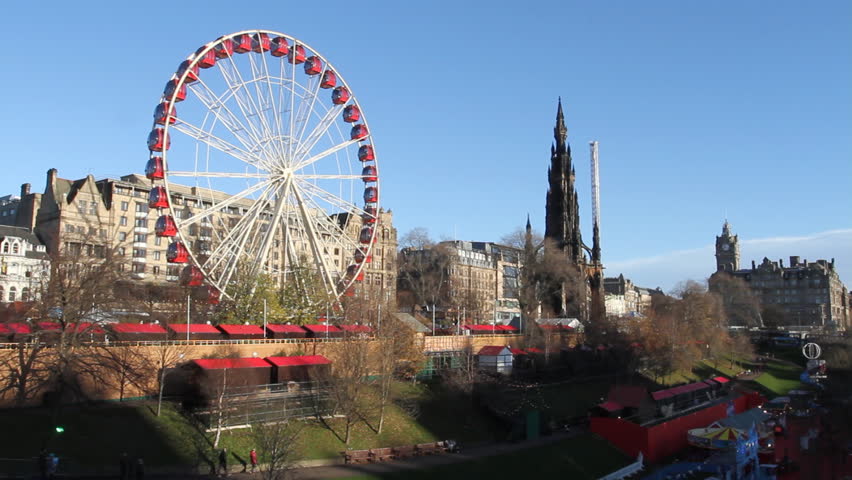 Edinburgh, Scotland - November 23: Timelapse Of Ferris Wheel And ...