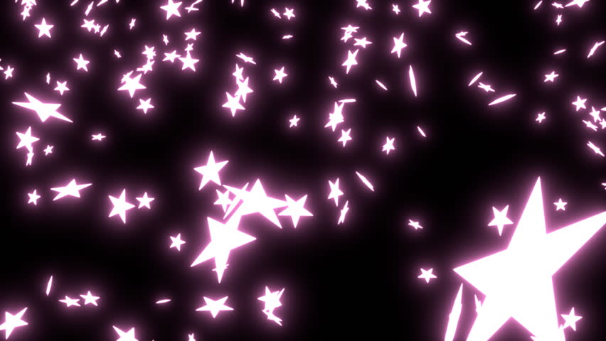 Animated Falling Neon Pink Stars On Black Background. Stock Footage ...