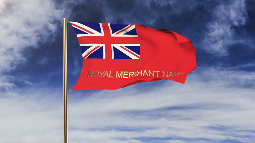 Royal Navy Flag Slider Style. Waving In The Win With Cloud Background ...