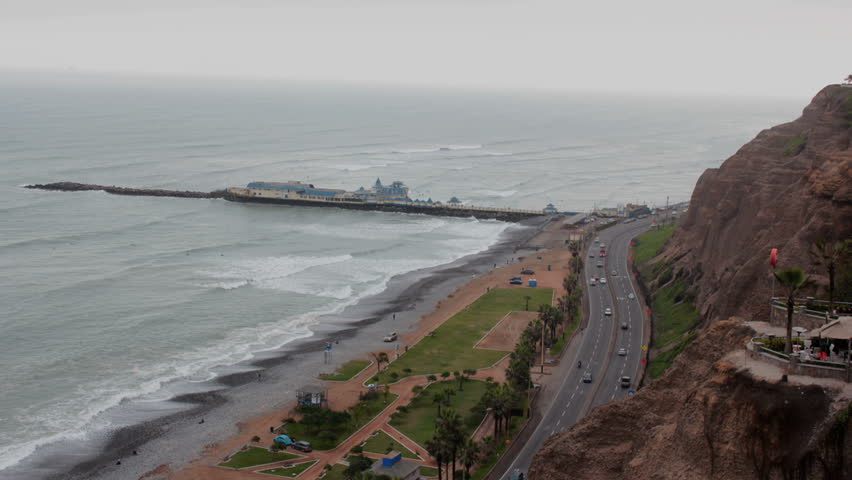 Skyline At Ocean - Miraflores, Lima, Peru - Time Lapse. City, Ocean And ...